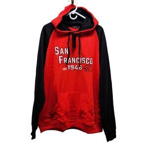 San Francisco Est. 1946 Red & Black Hoodie XXL RZuo Mens Fleece Pullover Pockets